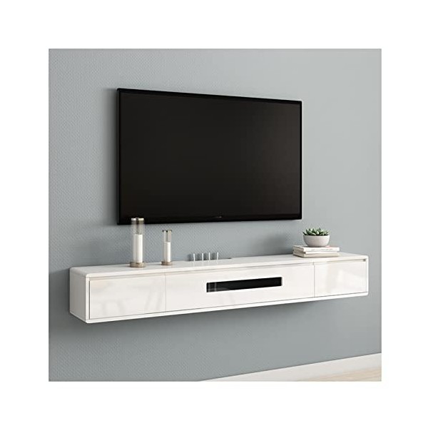 Kamnik Console TV Flottante, Meuble TV Flottant, étagère de Divertissement, Console multimédia Murale, Meuble TV, avec Porte