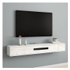 Kamnik Console TV Flottante, Meuble TV Flottant, étagère de Divertissement, Console multimédia Murale, Meuble TV, avec Porte 