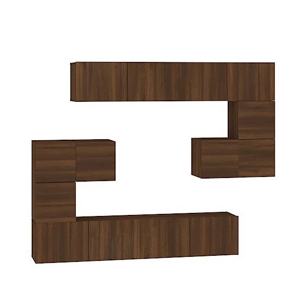 vidaXL Meuble TV Mural Flottant Centre de Divertissement Armoire Multimédia Meuble de Salle de Séjour Salon Intérieur Blanc B