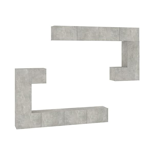 vidaXL Meuble TV Mural Flottant Centre de Divertissement Armoire Multimédia Meuble de Salle de Séjour Salon Intérieur Blanc B