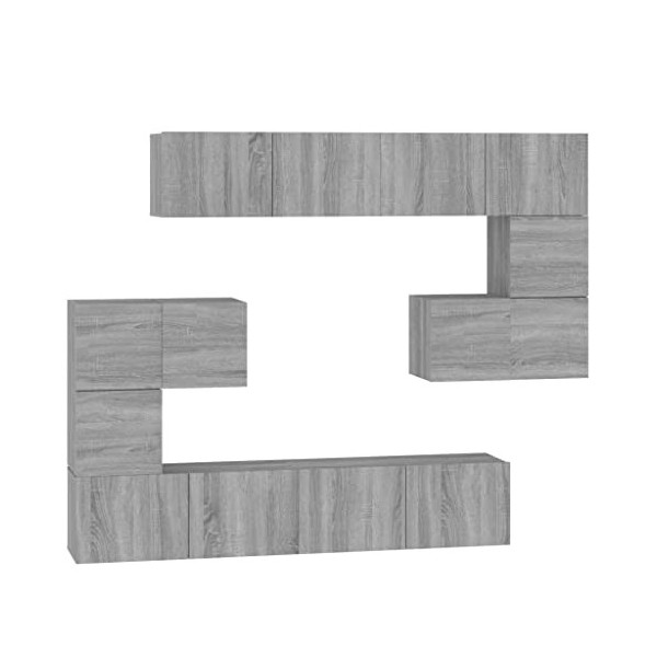 vidaXL Meuble TV Mural Flottant Centre de Divertissement Armoire Multimédia Meuble de Salle de Séjour Salon Intérieur Blanc B