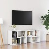 VEEKI Meuble TV, Meuble TV Suspendu, Meuble TV Blanc, Meuble TV Industriel, Meubles de Salon, Salon, Chambre, Cadre en Acier,