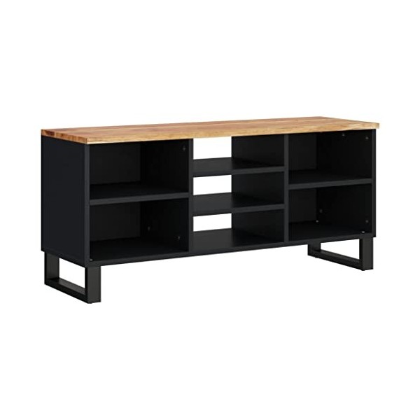 GANDUS Meuble TV 100 x 33 x 46 cm en bois dacacia massif et bois dingénierie
