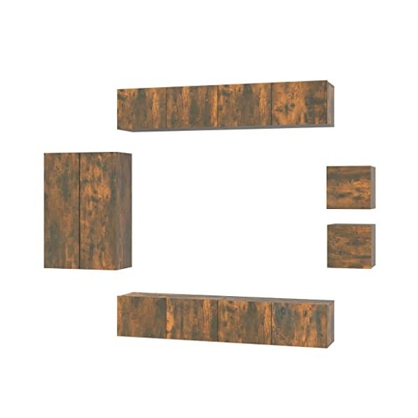 vidaXL Ensemble de Meubles TV 8 pcs Centres de Divertissement Armoires Multimédia Meubles de Salle de Séjour Intérieur Blanc 