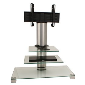 VCM Support TV, Stand Amalo Mini|Rack, Stand, Möbel Aluminium Verre Verre Clair