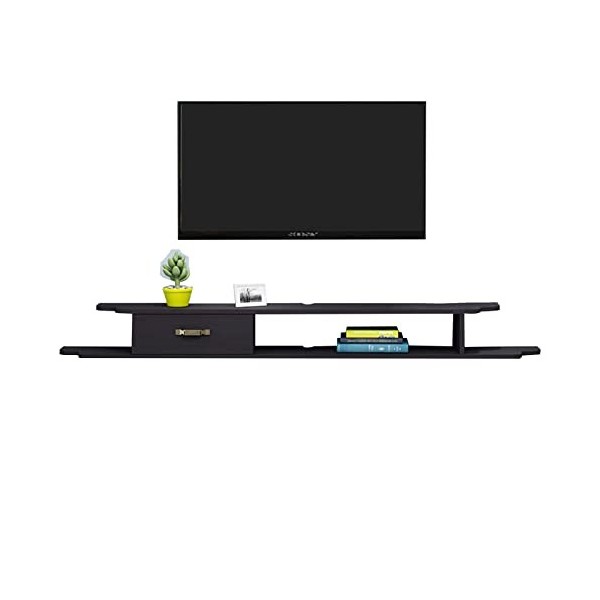 JUNNIU Meuble TV Mural Console Média Murale Asymétrique, Meuble TV Flottant, Étagères De Rangement Murales, Meuble TV 47.2/55