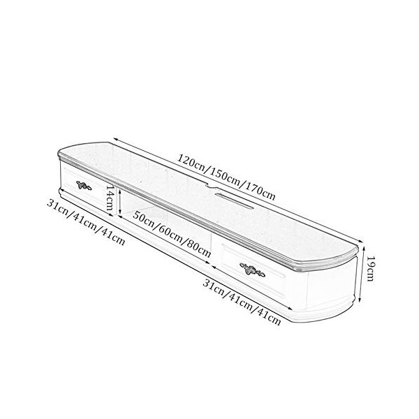 Meuble TV suspendu Armoire murale, meuble TV flottant avec tiroir Meuble de rangement pour console multimédia/blanc / 150×24×