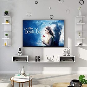 Meuble TV Meuble TV Unités Murales pour Salon Meuble TV Mural Étagère Unité De Rangement Étagère Lecteur DVD/Blu-Ray Boîtier 