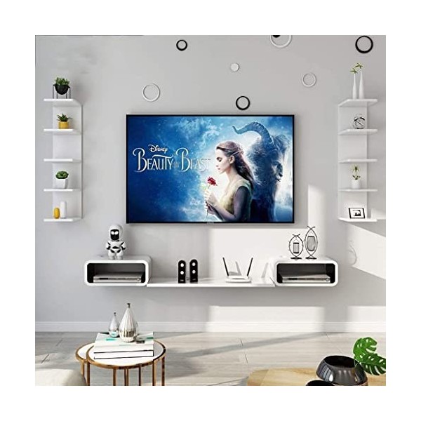 Meuble TV Meuble TV Unités Murales pour Salon Meuble TV Mural Étagère Unité De Rangement Étagère Lecteur DVD/Blu-Ray Boîtier 