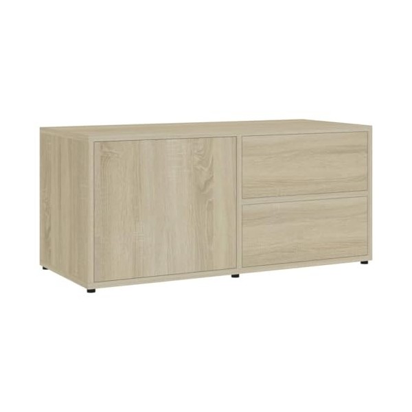 Meuble TV Chêne Sonoma 80x34x36 cm Aggloméré - Meuble télé, Meuble TV Industriel, Meuble Chambre, Convient pour Salon ou Cham