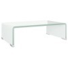 GuyAna Meuble TV/Support pour Moniteur 40 x 25 x 11 cm Verre Blanc,Meuble TV,Meuble TV Moderne,Meuble de Salon