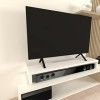Henor Rehausse TV en Bois FSC® Double 120 x 35 x 15 cm Blanc Mat. Supporte +100 kg.