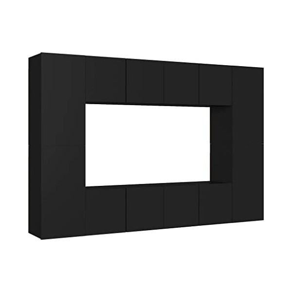 vidaXL Ensemble de Meubles TV 8 pcs Ensemble dArmoires Stéréo Centres de Divertissement Salon Salle de Séjour Maison Intérie