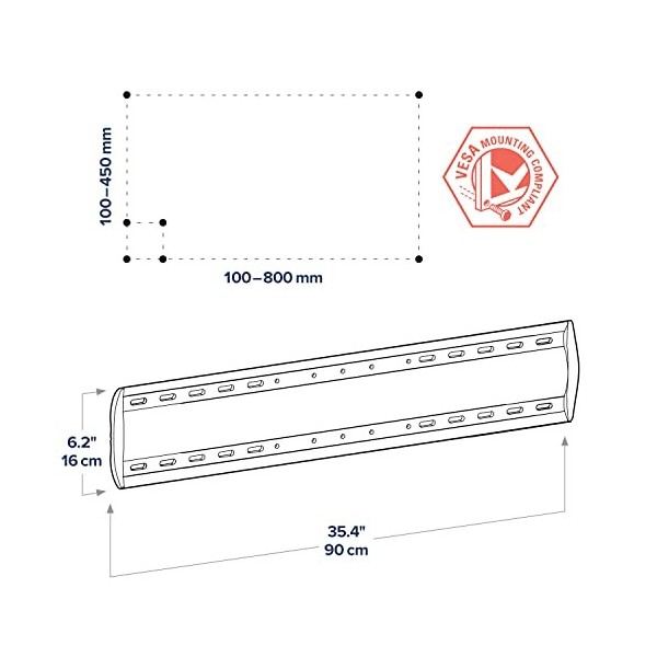 Ergotron WM Support mural XL Pour écran 106 / 165 cm 42 / 65" Charge max 79 kg