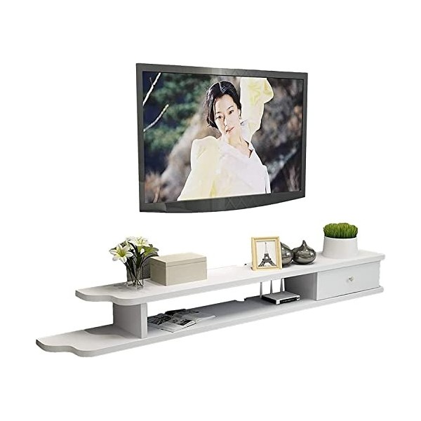 XIBANY Meuble TV, Lowboard TV, Étagères Flottantes, Console Média TV Murale, Cloison de Rangement pour Décodeur, Une Variété 