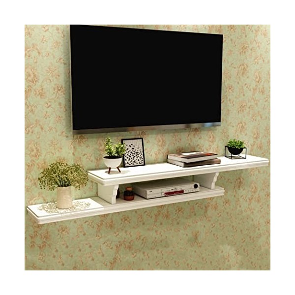 StrOux Meuble TV Flottant Meuble TV Mural Étagère TV Centre de Divertissement Console multimédia en Bois Meuble de Rangement 