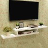 StrOux Meuble TV Flottant Meuble TV Mural Étagère TV Centre de Divertissement Console multimédia en Bois Meuble de Rangement 