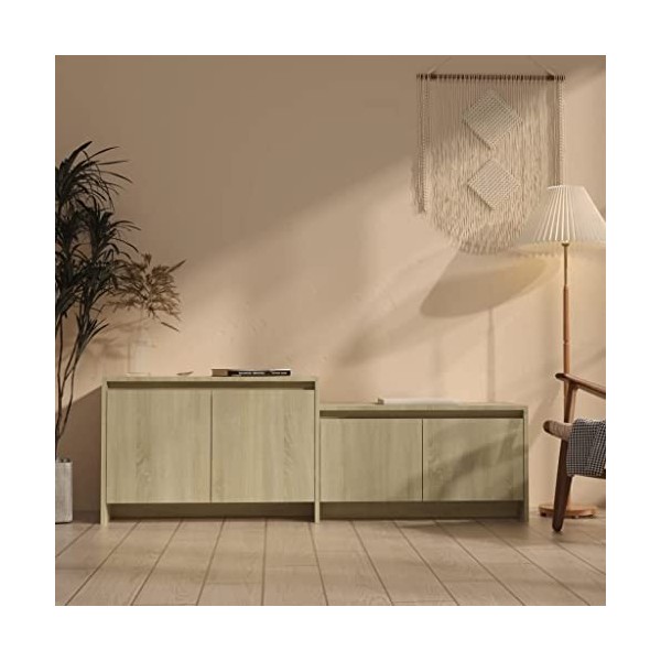 VEEKI Meuble TV, Meuble TV Suspendu, Meuble TV Blanc, Meuble TV Industriel, Meubles de Salon, Salon, Chambre, Cadre en Acier,