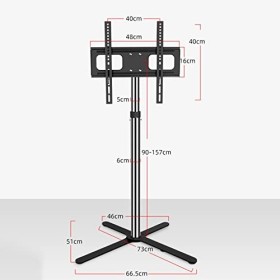Pied TV Support Universel Meuble TV au Sol pour écran de 32 à 50 Pouces, Grand Meuble TV permettant déconomiser de lespace 