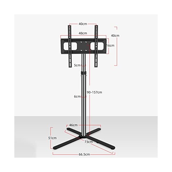 Pied TV Support Universel Meuble TV au Sol pour écran de 32 à 50 Pouces, Grand Meuble TV permettant déconomiser de lespace 