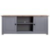 DCRAF Meuble TV gris 120x40x50 cm pin massif gamme Panama