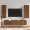 Furniture-sets-Meuble TV 4 pièces Chêne Marron