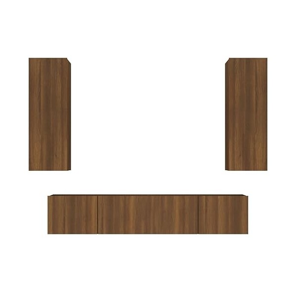 Furniture-sets-Meuble TV 4 pièces Chêne Marron