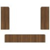 Furniture-sets-Meuble TV 4 pièces Chêne Marron