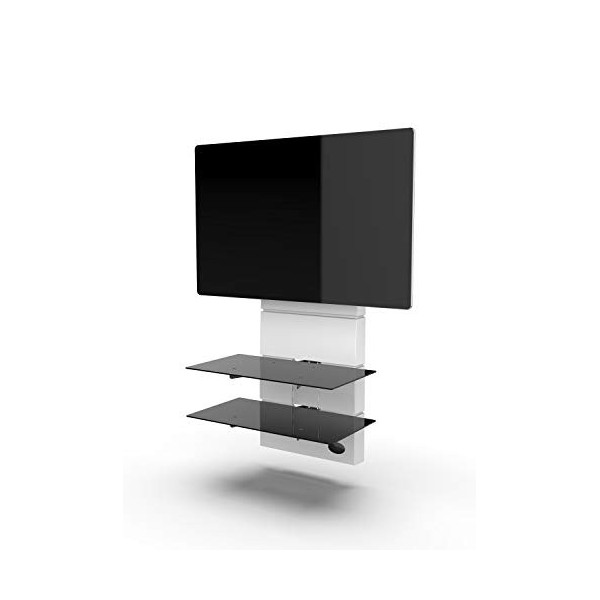 Meliconi Ghost Design 2500 Rotation Support Mural pour TV de 32" à 65" Vesa 200, 300, 400 mm Noir Mat