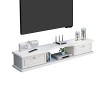 Meuble TV Mural Console multimédia Murale avec 2 Portes, Meuble TV Mural Blanc 39,3/47,2/55,1 Pouces, étagère Flottante pour 