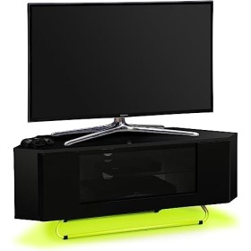 Centurion Supports Hampshire Meuble TV à écran plat pour écran plat 66 à 50 pouces Noir brillant avec faisceau contrasté Noir