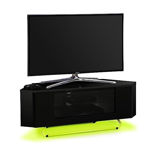 Centurion Supports Hampshire Meuble TV à écran plat pour écran plat 66 à 50 pouces Noir brillant avec faisceau contrasté Noir