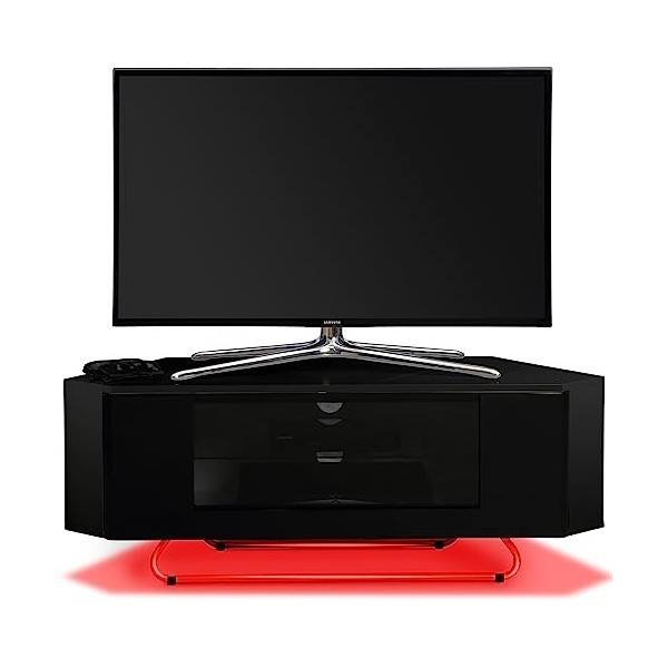 Centurion Supports Hampshire Meuble TV à écran plat pour écran plat 66 à 50 pouces Noir brillant avec faisceau contrasté Noir