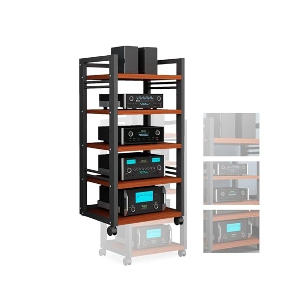 Armoire De Rangement Multimédia, Armoire Debout Multimédia Audio Vidéo Avec 5 Étagères, Armoire AV Moderne Réglable, Stockage