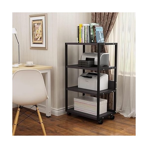 YCOVSFP Armoire De Support Multimédia Audio Vidéo avec 4 Étagères, Support Multimédia AV, Étagère dangle, Tour De Support Au