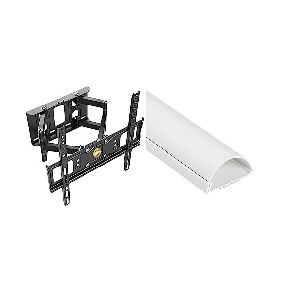 RICOO Support TV Mural 32-55" S5244 Pouces Orientable et Inclinable Fix ation Murale télévision Bras articulé pour télé VESA 