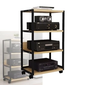 Armoire De Rangement Multimédia, Support Audio Amovible À 3 Niveaux, Support De Lecteur Multimédia, Support De Rangement Ouve