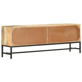 Meuble TV en bois massif fabriqué à la main - Meuble TV en bois - Meuble TV 140 cm - Console multimédia rustique sculptée - G