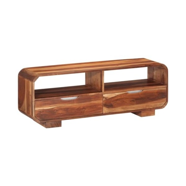 heybb Meuble TV 110x30x40 cm Bois dacacia Massif,Table Television Salon,Meuble TV Haut,Meuble Télé Haut