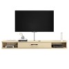 JUNNIU Meuble TV Mural Étagère De Composants De Meuble TV Flottant, Console De Meuble De Télévision Murale 120/140Cm, Étagère