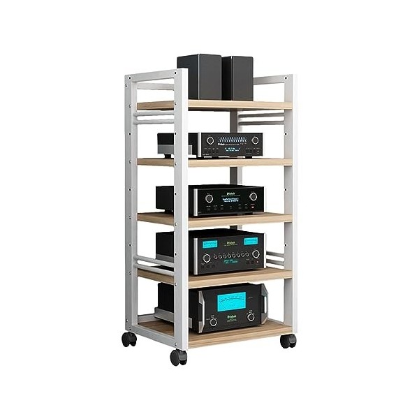 Meuble De Rangement Multimédia, Support Multimédia AV Amovible À 5 Niveaux Avec Étagère En Bois Réglable En Hauteur, Adapté A