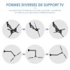 Support Mural TV pour Écran 17-55" LED LCD Plasma et Courbé, Bras TV Inclinable et Orientable VESA Max 400x400mm Capacité Max