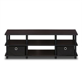 Furinno Econ TV entertainment Center avec Bacs de Rangement, Espresso/Noir, One Size