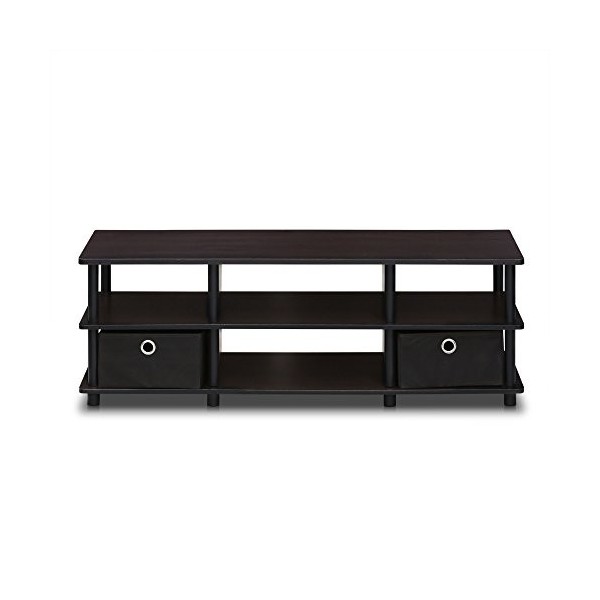 Furinno Econ TV entertainment Center avec Bacs de Rangement, Espresso/Noir, One Size