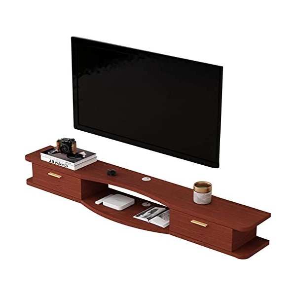 EsEntL Meuble TV Mural Console Multimédia Murale, Meuble TV Flottant, Étagère de Rangement Multimédia pour Salon Chambre, 100