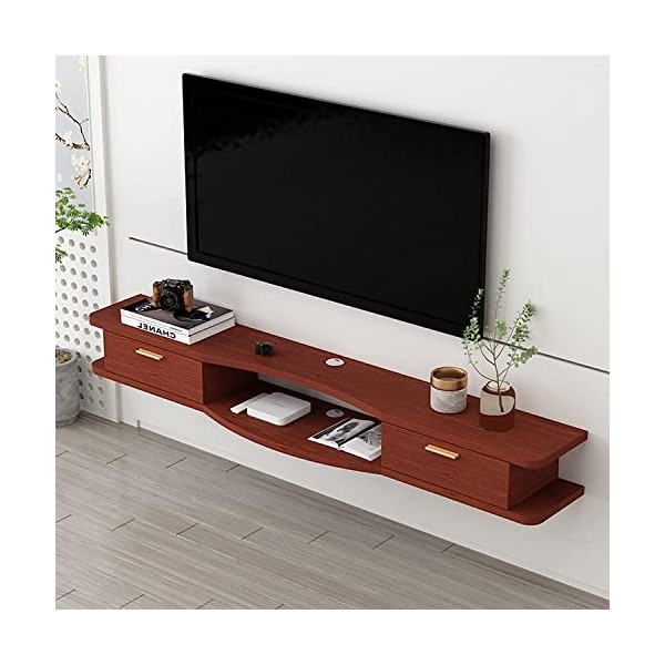 EsEntL Meuble TV Mural Console Multimédia Murale, Meuble TV Flottant, Étagère de Rangement Multimédia pour Salon Chambre, 100