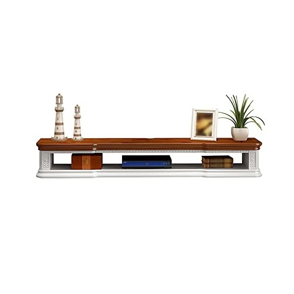 EsEntL Meuble TV Flottant, étagère TV Murale de Rangement Ouverte, Convient pour Le Salon, la Chambre à Coucher, Les routeurs