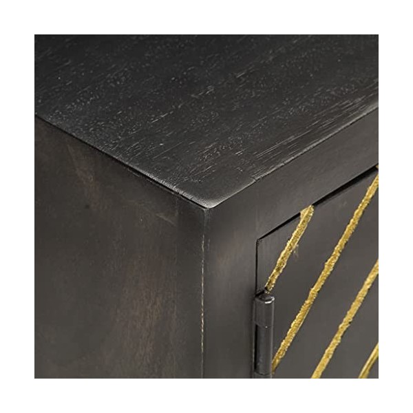 Lechnical Meuble TV TV Meuble TV Meuble TV Meuble TV moderne pour meuble TV or et noir 120 x 30 x 40 cm Bois massif de mangue