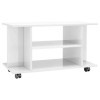 Keyur Meuble TV, Meuble TV Meuble TV Console de Rangement Meuble TV Meuble TV Meuble TV à roulettes Blanc Haute Brillance 80x