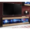 ExtremeFurniture Open SET4 Meuble TV, Carcasse en Noir Mat/Façade en Wotan Mat sans LED